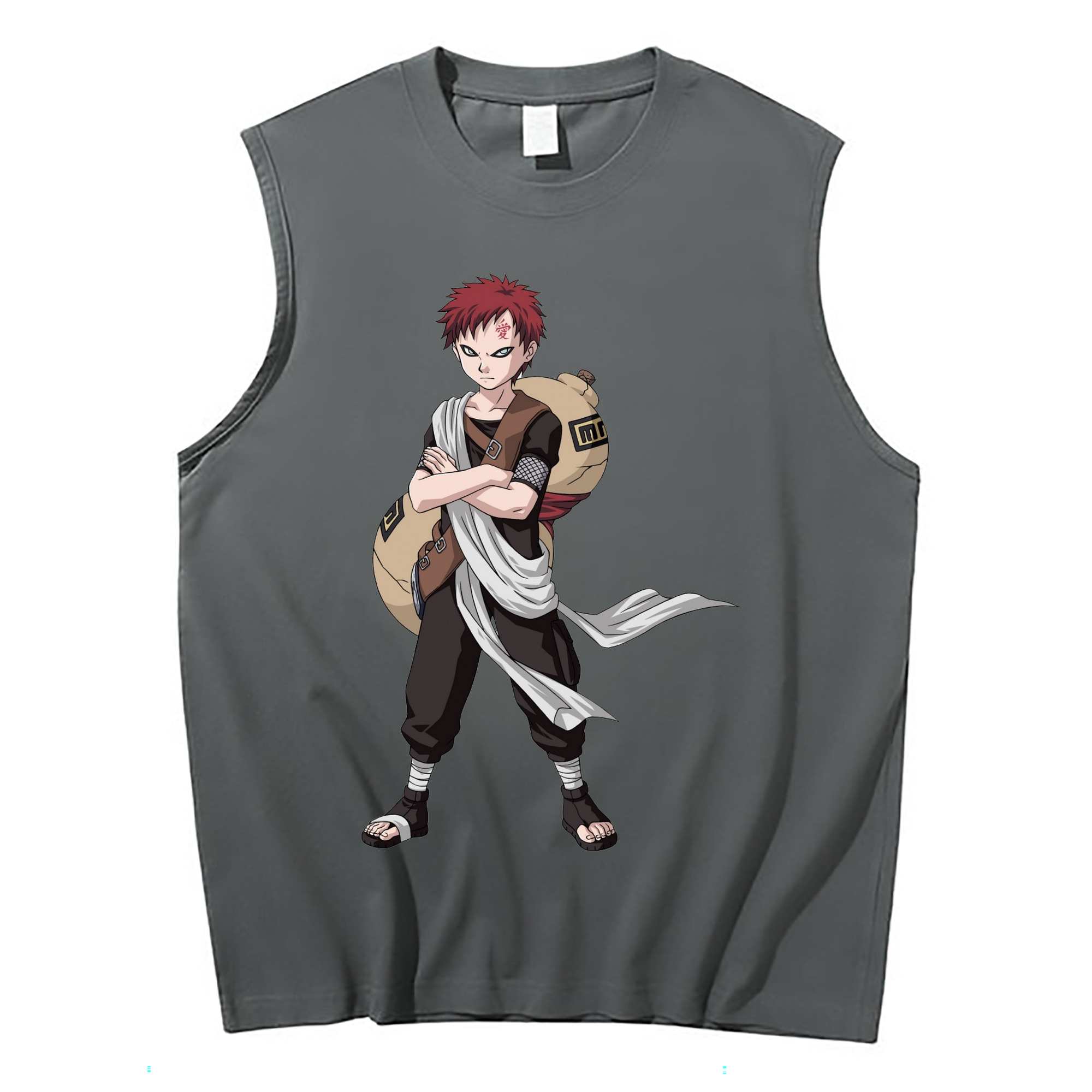 （画像用） NARUTO -ナルト- ガアラ Gaara コットン100％タンクトップ（フロントプリント）